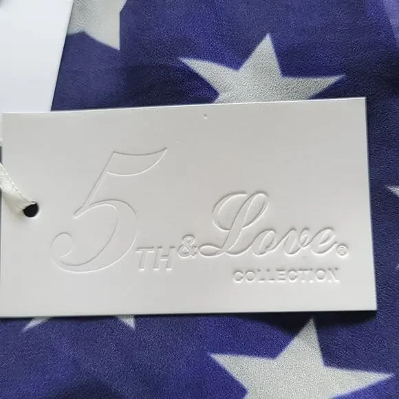 USA Tank Top American Flag Sleeveless High Low Hem Size Small Black - Picture 8 of 9